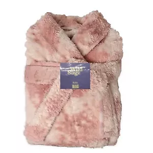 new soft PINK Wild Sage Women's Plush Fluffy Spa Bath Robe - Size Small / Medium - Picture 1 of 7