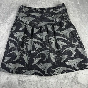 Oakley Mini Skirt Womens 4 Blue Floral Pleated Cotton 32x21 Pockets Side Buttons - Picture 1 of 14
