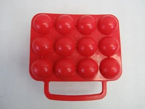 Portable Egg Holder Storage Container Camping Hiking Plastic Carrier Red - Picture 1 of 6