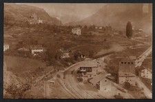 CARTOLINA VILLENEUVE AOSTA INAUGURAZIONE FERROVIA TRENO STAZIONE SUPER 2605L39