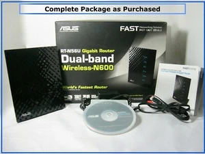ASUS RT-N56U Dual-band Wireless-N600 Gigabit Router 4-Ports-COMPLETE with CD++ - Picture 1 of 7
