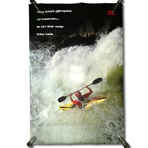Vintage No Fear Poster - Authentic ORIGINAL 1995 OSP Print - White Water Kayak - Picture 1 of 12