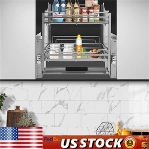 2-tier Cabinet Organizer Rack Pull-Down Shelf Pull-Down Dish Rack Space-saving - Picture 1 of 13