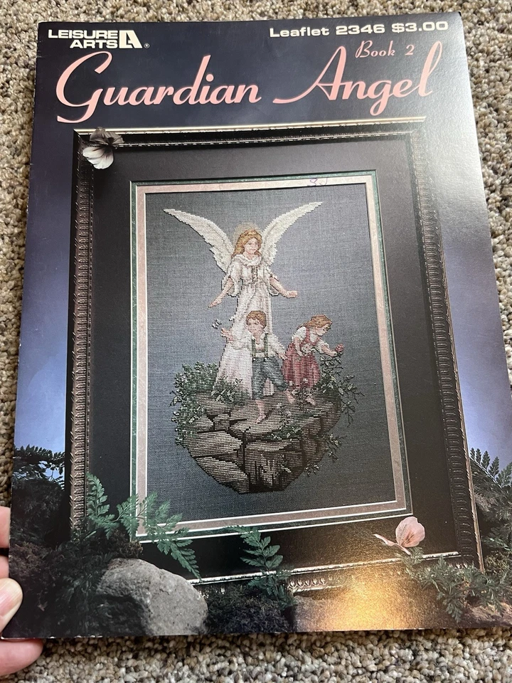 Guardian Angel Cross Stitch Pattern Children Leisure Arts #2346 Circa 1993 Color - Image 1 of 1