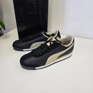 PUMA Roma Luxe Leather Black Men's size 8 352818-01 - Picture 1 of 6