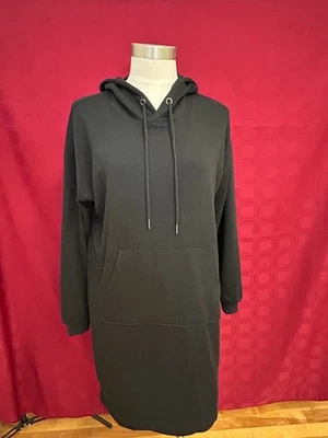 Women’s LOFT Lou & Grey Black Hoodie Dress Size Small Cotton Blend - Image 1 of 4