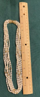 6  Strands Freshwater Pearl Necklace With Silver Gold Tone Clasp 18" - Image 1 of 4