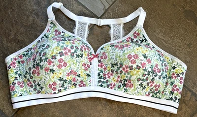 Sutiã CACIQUE 48C floral moldado leve forrado mistura de poliéster sem fio #4219 - Imagem 1 de 4