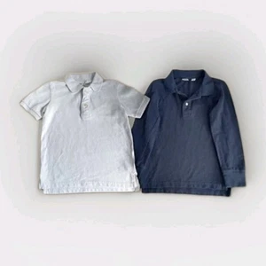 2 Pack GAP Polo Shirt White Navy Blue Kids Size Small Back To School Preppy Cute - Picture 1 of 8