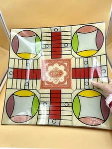 Vintage Glass Parcheesi Game Board Platter 2 Two’s Company - Picture 1 of 6
