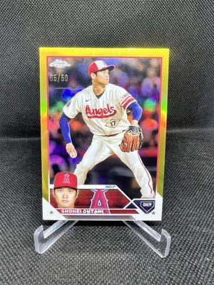 2023 Topps Chrome Lids Mitchell & Ness #23-1 Shohei Ohtani Gold Refractor /50 - Image 1 of 3