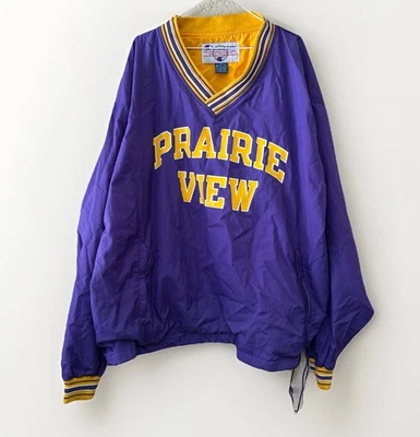 Фиолетовая и желтая винтажная ветровка 90-х Prairie View University - Изображение 1 из 4