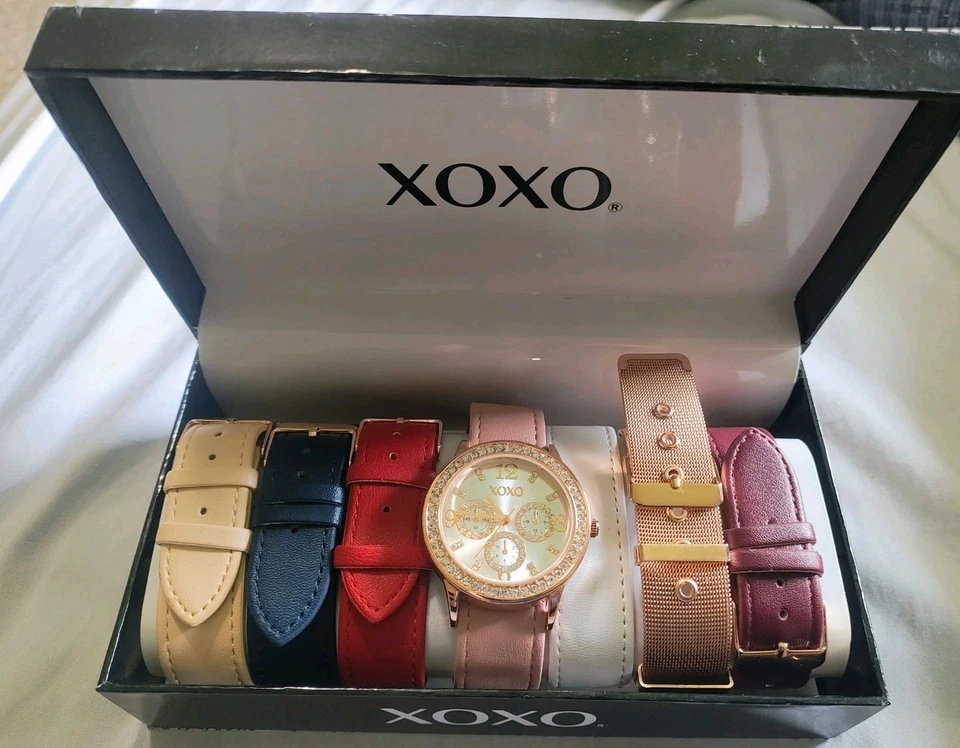 XOXO Reloj Mujer Tono Oro Rosa con 7 Correas Intercambiables NUEVO Foto 1 de 3