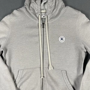 Converse Full Zip Hoodie Adult Large Gray Chuck Taylor Patch Sneakerhead Sports - Picture 1 of 7