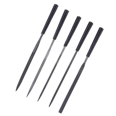 Needle Files For Metal Glass Hand Tools Jewelers 3 Size 5Pcs/Set Black - Image 1 of 4