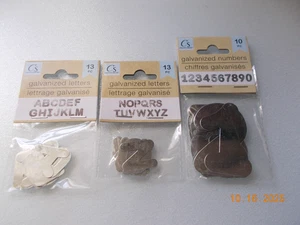 New Set of Galvanized 1" Capital Letters A-Z and 2-1/4" Numerals 1-0, one each - Picture 1 of 6