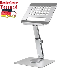 Aluminum Tablet Stand Desk Riser 360° Rotation Multi-Angle Height Adjustable Fol - Afbeelding 1 van 8