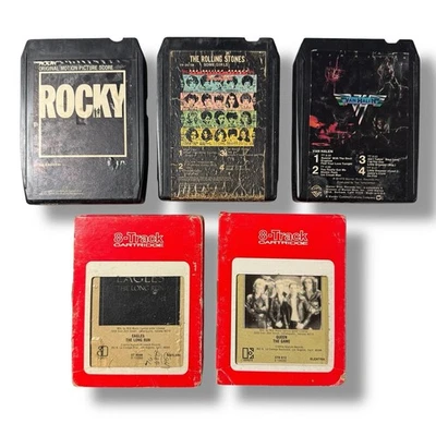Lot of 5 Rock 8-Tracks - Van Helen, Rolling Stones, Eagles, Queen, Rocky Movie - Image 1 of 4