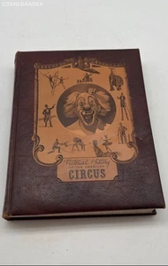 Vintage 1957 Pictorial History of the American Circus Large Leather Clown Book - Picture 1 of 12