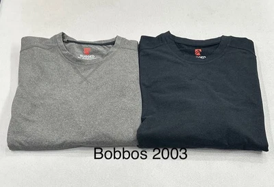 Paquete de 2 camisetas Rugged Elements para hombre de gamuza manga larga, azul oscuro/gris, S Foto 1 de 4