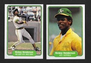 1982 Fleer #92 & #643 RICKEY HENDERSON 2-card lot Oakland A's HOF (NM) - Bild 1 von 2