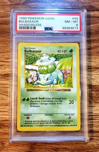 Tarjeta coleccionable vintage de Pokemon Bulbasaur - 1999 - casi nueva-como nueva #44/102 PSA 8 - Imagen 1 de 2