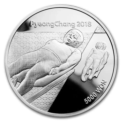 2018 1/2 oz Silver PyeongChang Winter Olympic Luge Proof - SKU#159611 Cover