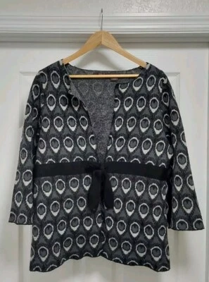 Heather B Cardigan Sweater Women's Large 100% Wool Bell Sleeve Casual Holiday  - Image 1 of 4