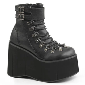 Kera-21  Gothic Punk Platform Boots, Adjustable Ankle Cuff Zipper Ankle boots - Picture 1 of 5