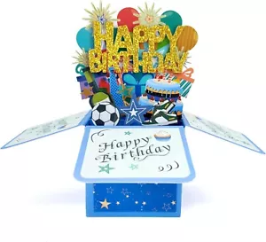 3D Pop-Up Happy Birthday Card,Surprise Money Birthday Gift Box- Blue - Picture 1 of 8
