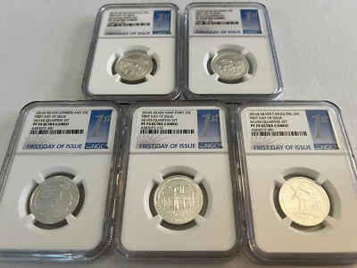 2016-S SILVER NATIONAL PARK QUARTER SET "FIRST DAY OF ISSUE" NGC PF70 U.C.  - Image 1 of 4