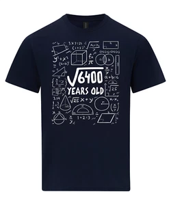 Quadratwurzel 6400 80 Jahre 80. 80 Geburtstag Geschenke Mathe T-Shirt - Bild 1 von 5