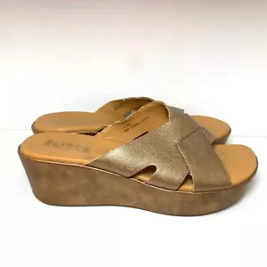 Plataformas de sandalia con cuña de cuero Kork Ease Madera 11 - Imagen 1 de 7