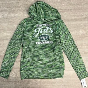 NWT NFL New York Jets Girls' Green Fleece Pullover Hoodie Size Large 10-12 - Picture 1 of 3