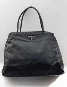 PRADA Tote Hand Bag Black Nylon Tessuto Auth from JAPAN - Picture 1 of 18