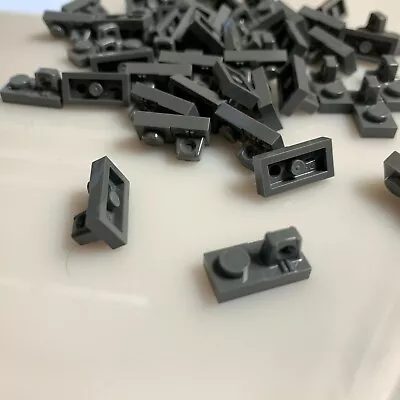 50 per lot NEW LEGO Dark Stone Grey 1X2 Plate w/Stub Upper (30383/4210726) hinge - Image 1 of 3