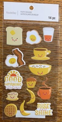 Recollections BREAKFAST FOOD Puffy TOAST BACON EGG COFFEE Good Morning Stickers - Image 1 of 4
