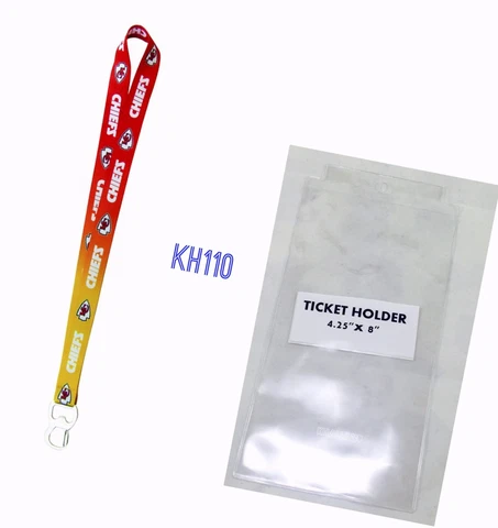 NFL Kansas City Chiefs Keychain & Bottle Opener Lanyard+ Ticket Holder Cover