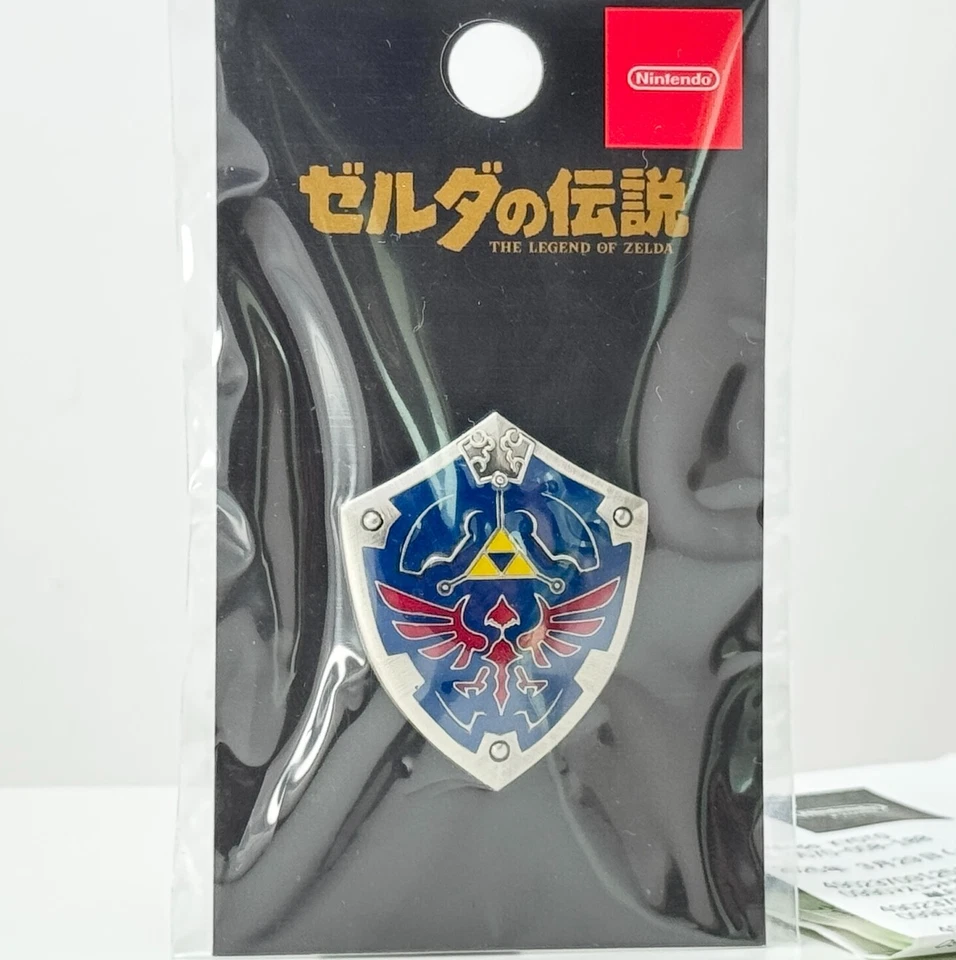 Legend of Zelda Hylian Shield 2 inch Pin Badge Nintendo Store Japan Gamer Gift - Image 1 of 4