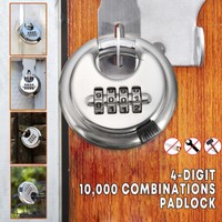 4 Digit Combination 70mm Disc Lock Padlock Steel Alloy Security Lock Hardened 