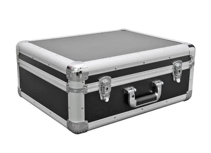 DJ LP Deck Turntable Aluminium Storage Flight Carry Case - Lightweight, Black - Image 1 of 3