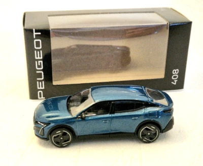Peugeot 408 (2023), Blu-Metallizzato, Peugeot-Box 1:64 - Immagine 1 di 2