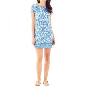 Lilly Pulitzer Marlowe Dress Short Sleeve Resort White Blue Lobster On Roll XXS - Picture 1 of 9