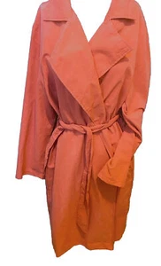 NWT Love Tree Orange Trench Coat Soft Suede Feel Autumnal Jacket Midi Medium - Picture 1 of 4