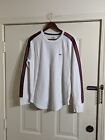 Hollister Thermal  LS Pullover Ice White w/Racing Stripes on Sleeves Men&#39;s Med.