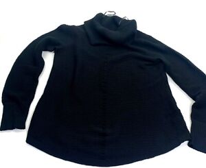 Penelope Leroy Womens Black Turtle Neck Long Sleeves Pullover Sweater Size Small