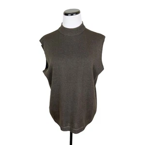 Camiseta sin mangas suéter sin mangas cuello falso tejido San Remo Laura vintage XL - Imagen 1 de 6