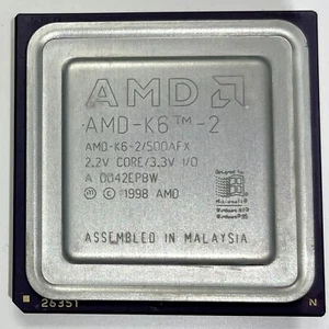 Procesador AMD K6-2 AMD-K6-2/500AFX 2.2V CORE/3.3V Socket 7 CPU - Imagen 1 de 1