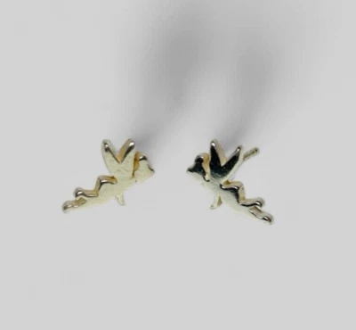 Pendientes con silueta de campanilla de plata esterlina 925 de Disney Foto 1 de 4