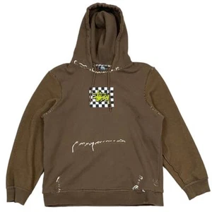 Stussy Upcycled Inside Out Checkered Hoodie Men's L Y2K Skater - Picture 1 of 10